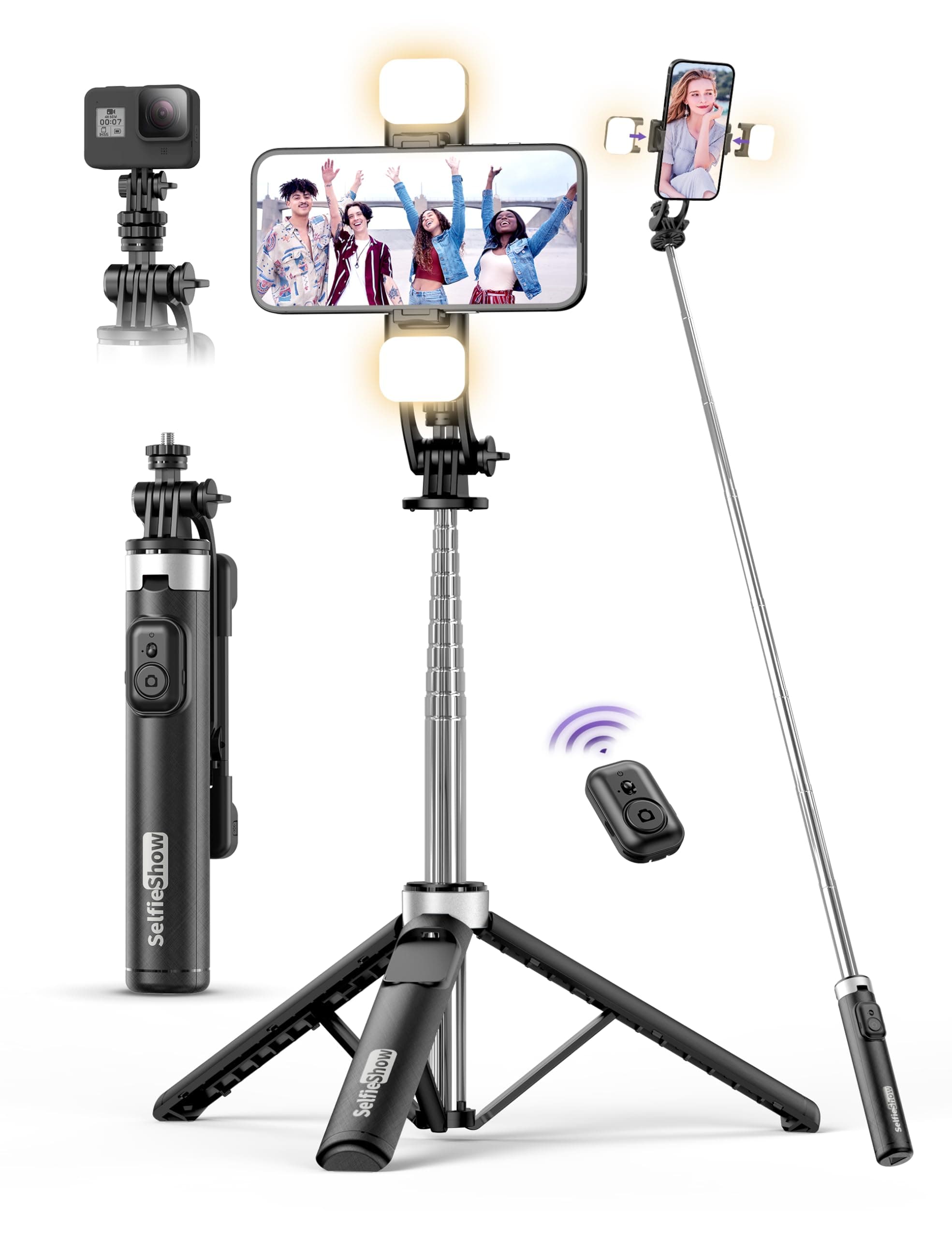 135CM Selfie Stick mit 2 Fülllicht und Fernbedienung 🤳🌟