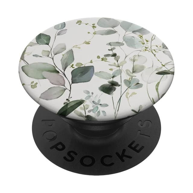 Eukalyptusgrüne Blüte Aquarell Blumenzweig Muster PopSockets mit austauschbarem PopGrip Standard 🌿🌸