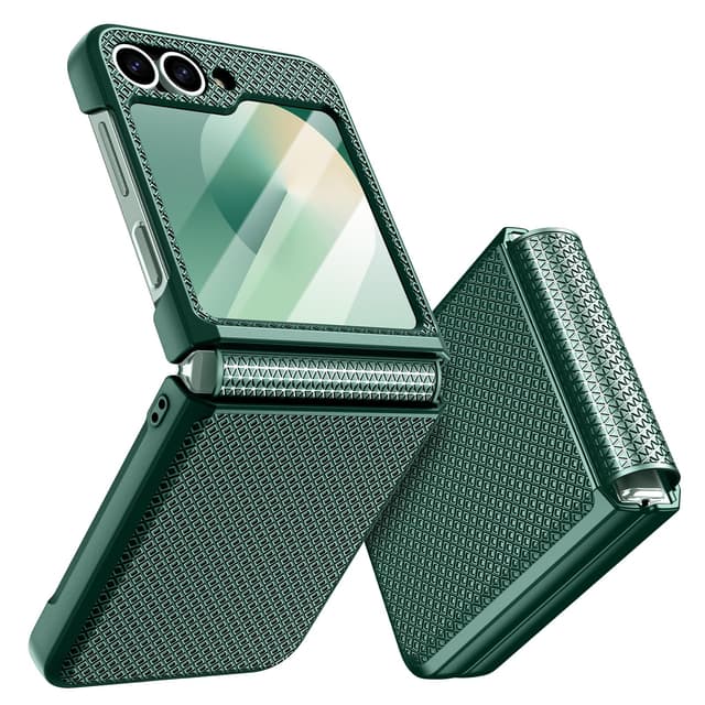 Doeshine für Samsung Galaxy Z Flip 6 Hülle mit Scharnierschutz & Displayschutzfolie - Grün 📱💚