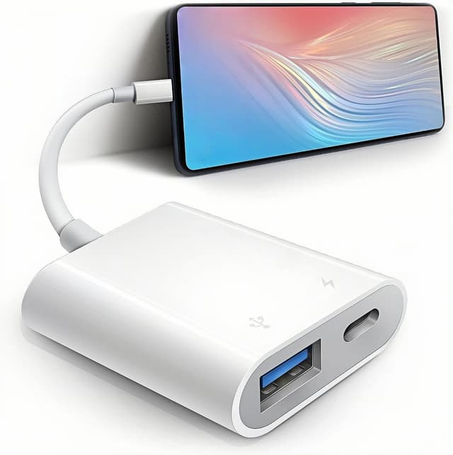 Cyclingkit Lightning zu USB Adapter mit 10W Ladeport Splitter