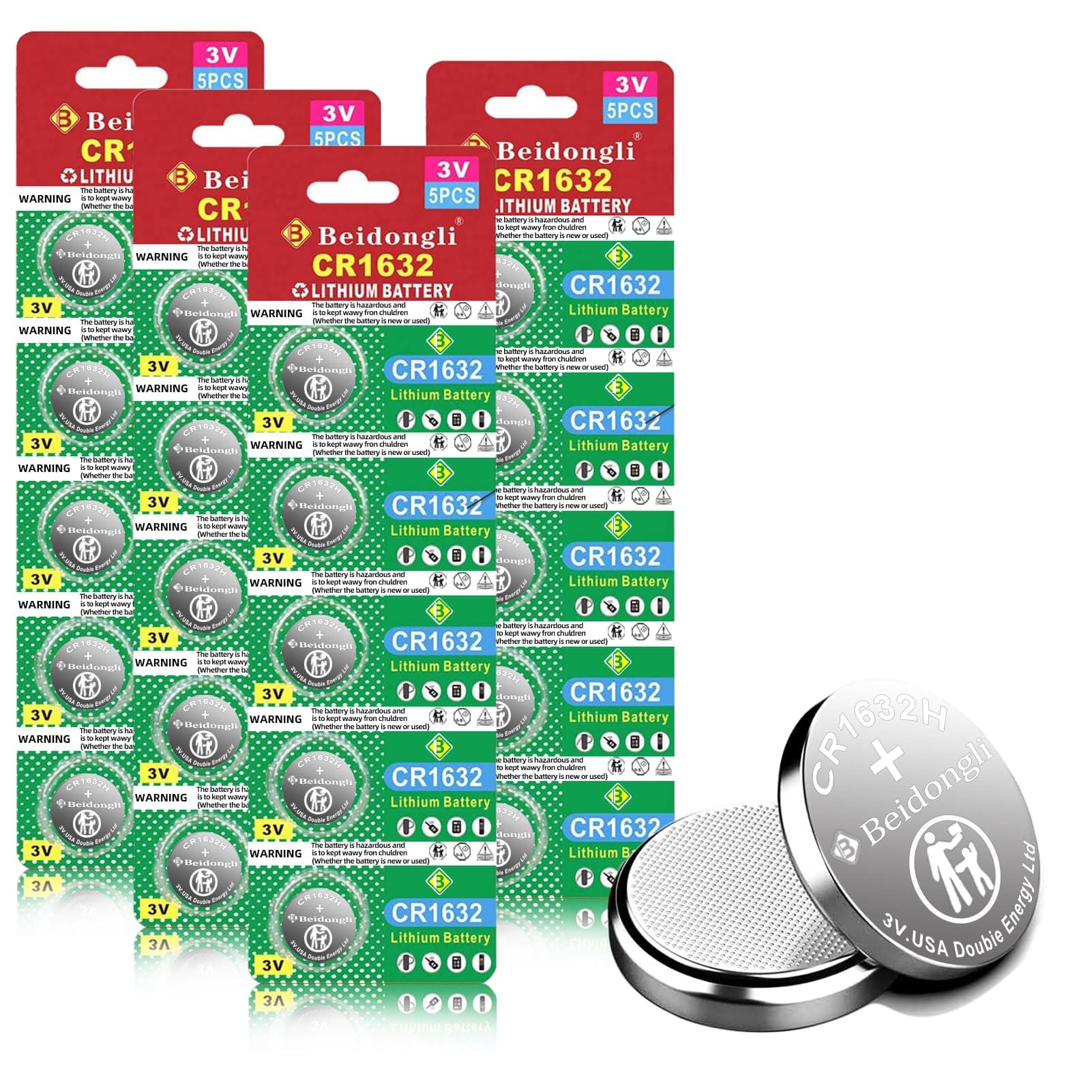 🔋🔋🔋 Hochwertige CR1632 3V Lithium Knopfzellen - 20 Stück - 5 Jahre Garantie 🛡️🔝