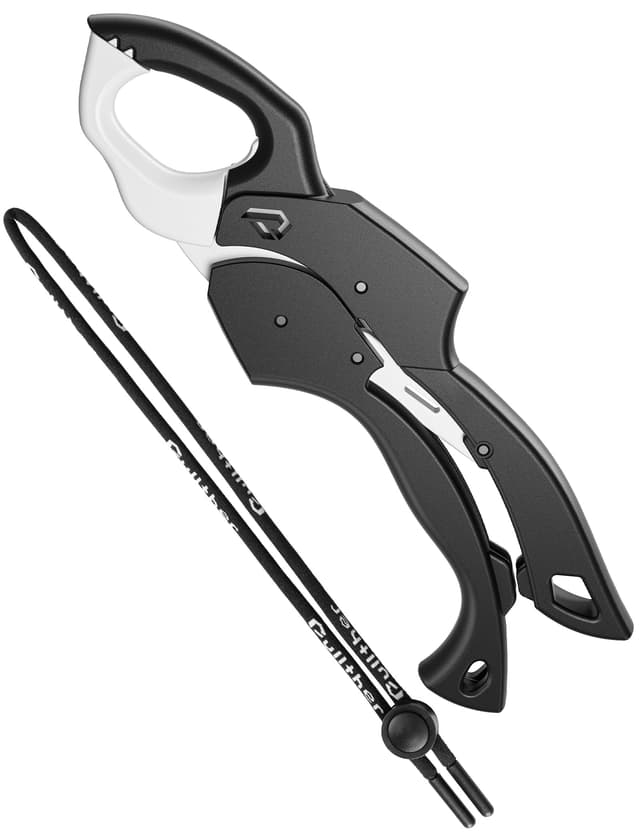 🎣🐟 Super Deal: Fischgreifer - 23CM, Fischgreifer-Werkzeug mit Trageband, Tragbar Fischgreifer für Salzwasser, Angel Zubehör Schwarz&Weiß