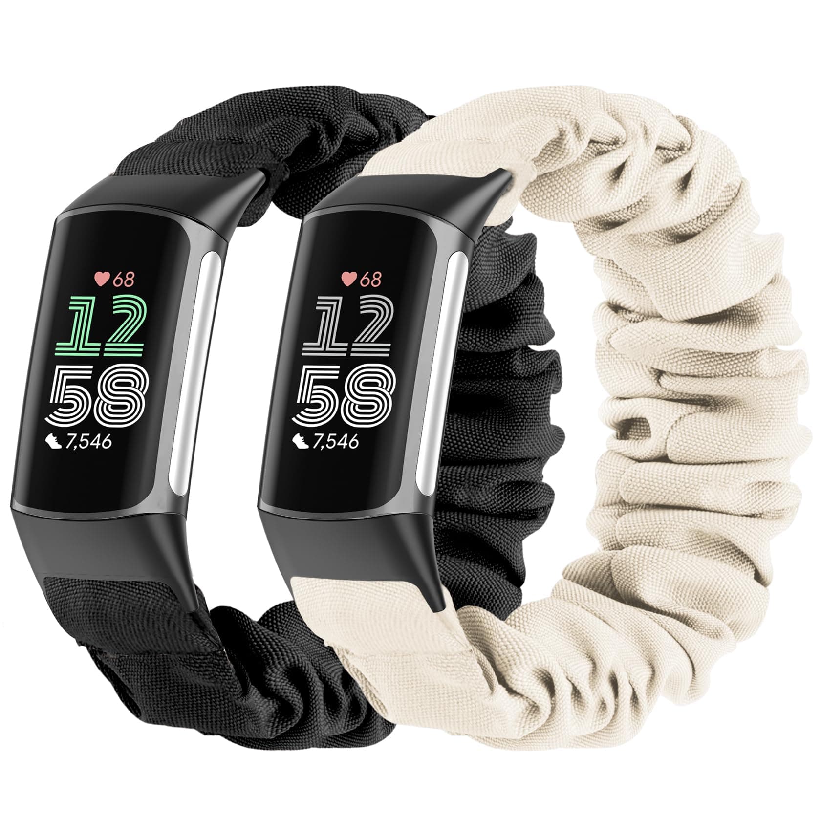 Wizvv 2 Stück Scrunchie Armband für Fitbit Charge 5/6 🌟