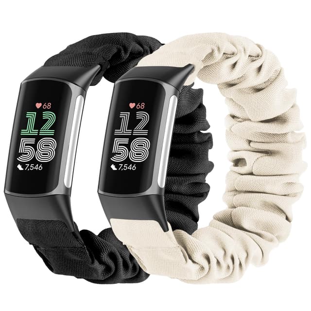 Wizvv 2 Stück Scrunchie Armband für Fitbit Charge 5/6 🌟