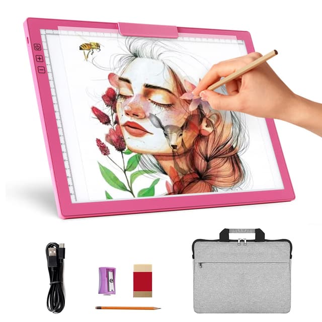 Wiederaufladbarer A4 Leuchttisch mit Tasche und batteriebetriebenem LED-Lichtpad 🎨