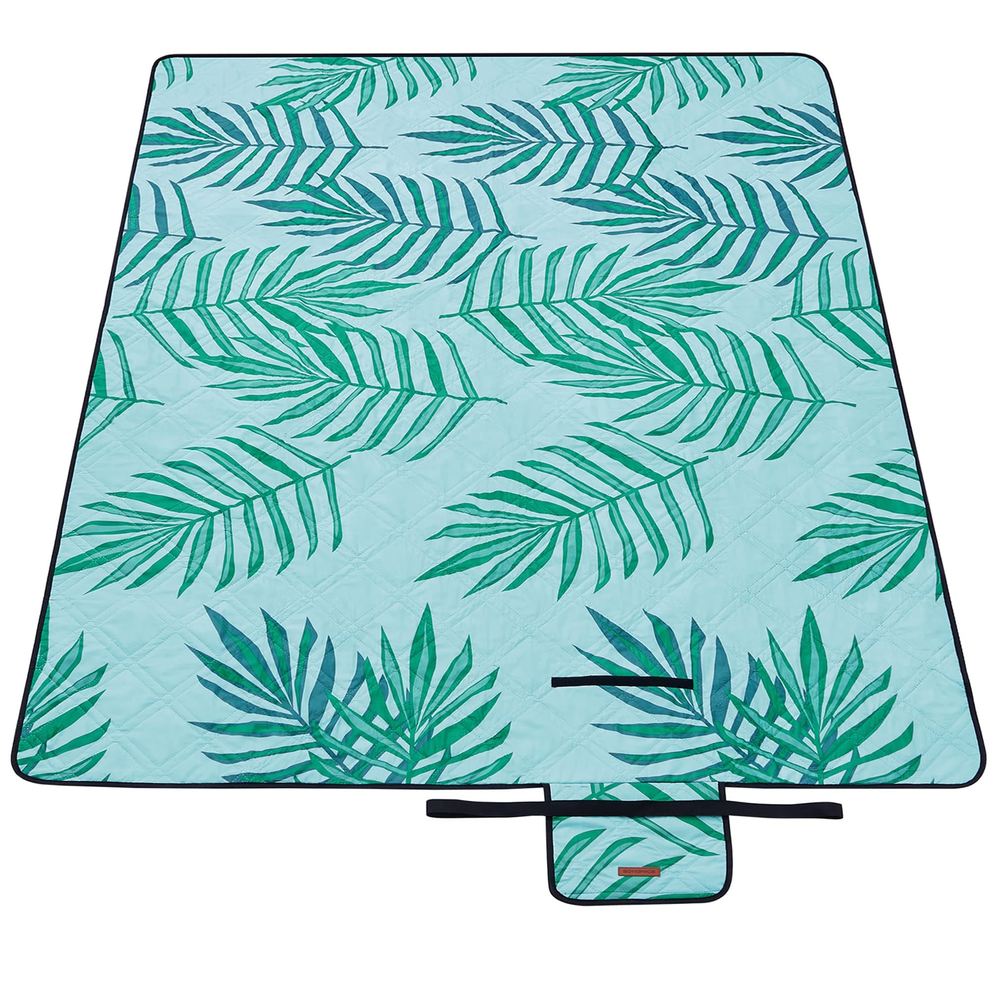 🌿🔵 SONGMICS Picknickdecke 300 x 200 cm - Farnmuster und Hellblau GCM001Q03 Angebot