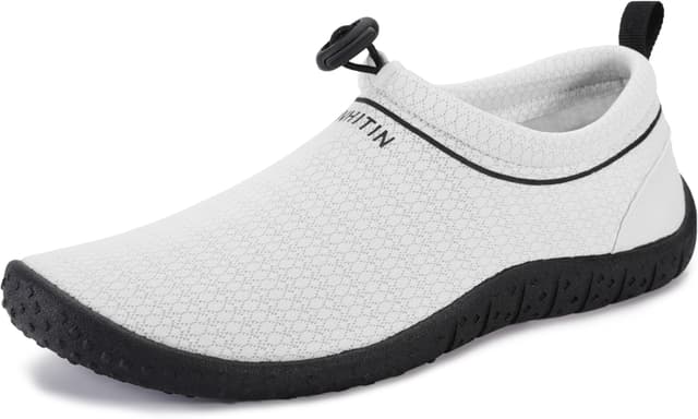 🌊👟 WHITIN Wasserschuhe Damen Herren Aquaschuhe Schnell Trocknend 40 EU Hellgrau