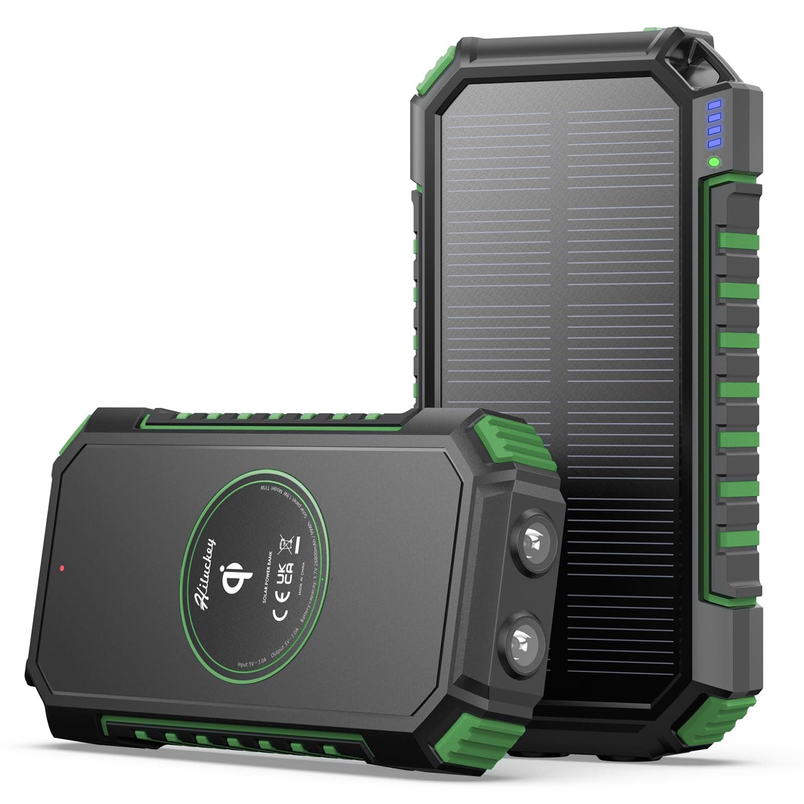 🌞 Hiluckey Wireless Solar Powerbank 26800mAh: Solar Ladegerät USB C Externer Akku 📱