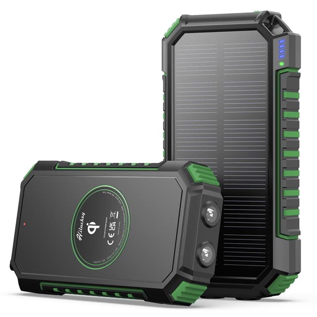 🌞 Hiluckey Wireless Solar Powerbank 26800mAh: Solar Ladegerät USB C Externer Akku 📱