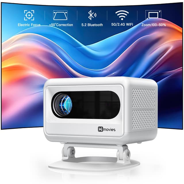 🌟 VOPLLS Mini Beamer Heimkino Klein Projektor 🎬 Portable Projector 1080 HD 400Ansi 2.4/5G Dual-Band WiFi 5.2 Bluetooth E-Fokus Trapezkorrektur 📽️
