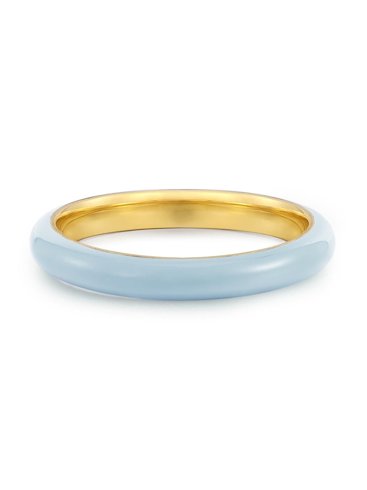 💍 GLANZSTÜCKE MÜNCHEN Damen Ring aus 925/- Sterling Silber gelbvergoldet 14 Karat mit Emaille blau Silberring 20