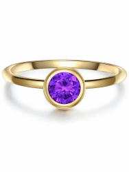 GLANZSTÜCKE MÜNCHEN Damen Ring 925/- Sterling Silber gelbvergoldet mit Amethyst lila 💍🌟