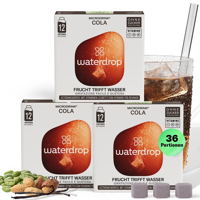 🥤🌟 waterdrop® Cola SPECIAL EDITION Microdrink, 36 Drops Würfel 🌟🥤
