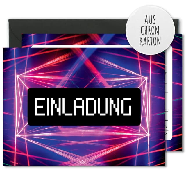 🎉 Generisch 12 x Einladungskarten mit passenden Umschlägen für Jungen & Mädchen - Kindergeburtstag und Feier
