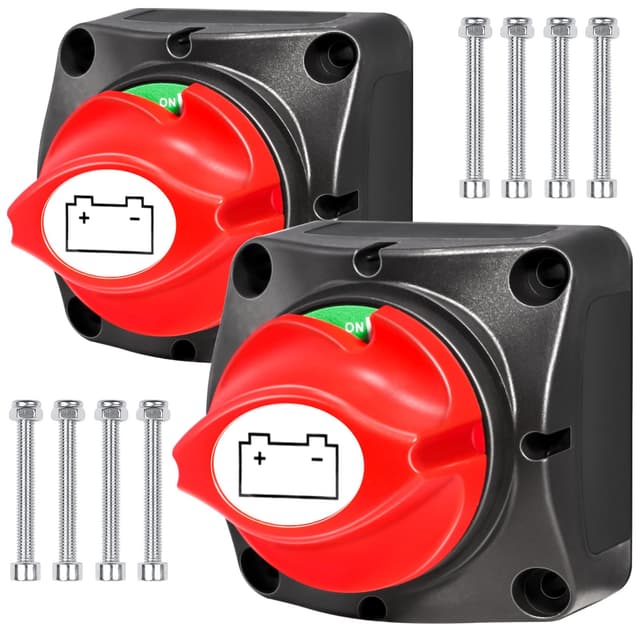 🔋 HOLMOL Batterie Trennschalter 12V 24V 48V, 2 Stück 🔋