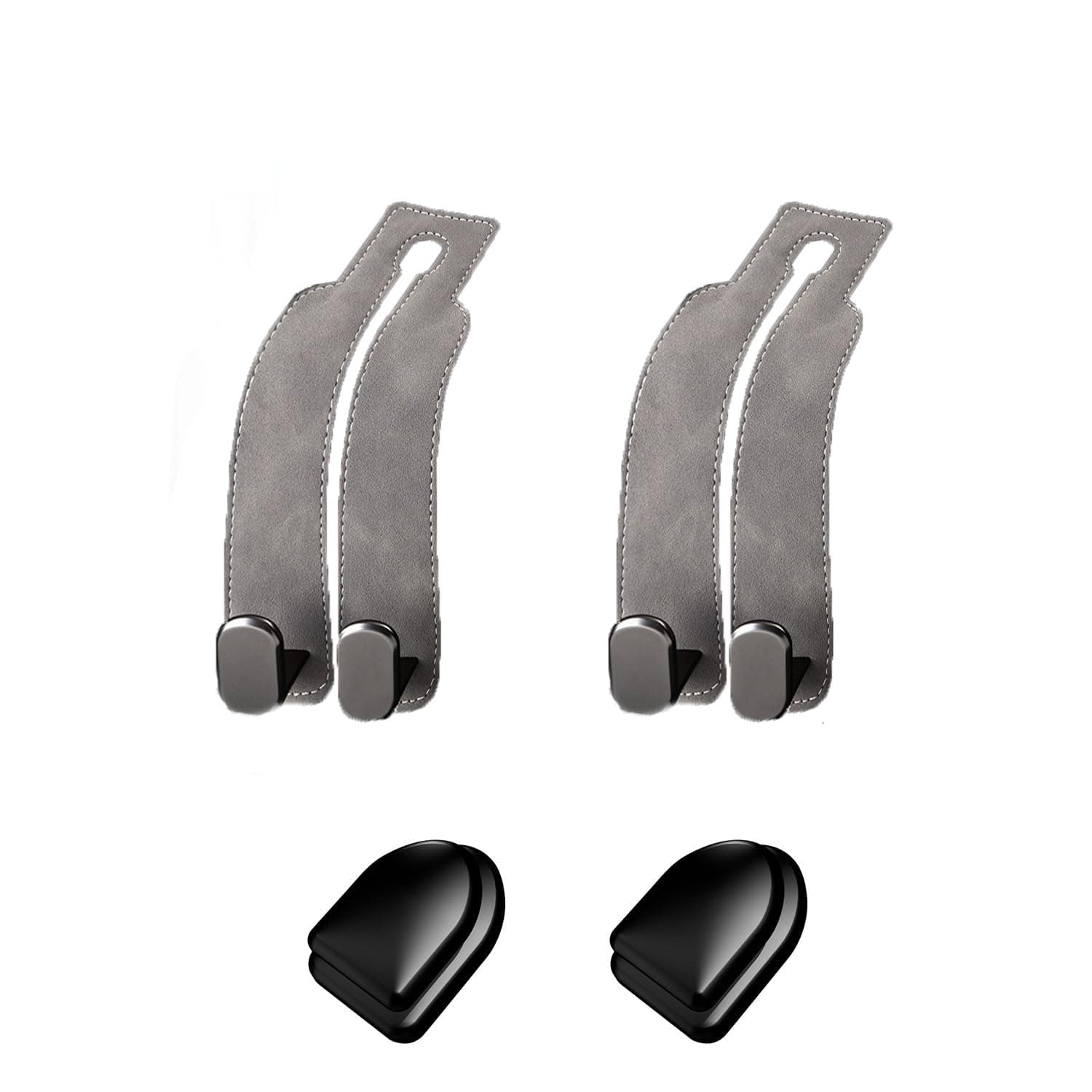 🚗👜 4 Stück Doppelhaken für Autositzlehne | Premium-Ledermaterial | Leichtes & kompaktes Design | Sicherheitsdesign | Vielseitige Anwendung | Einzigartiges Design