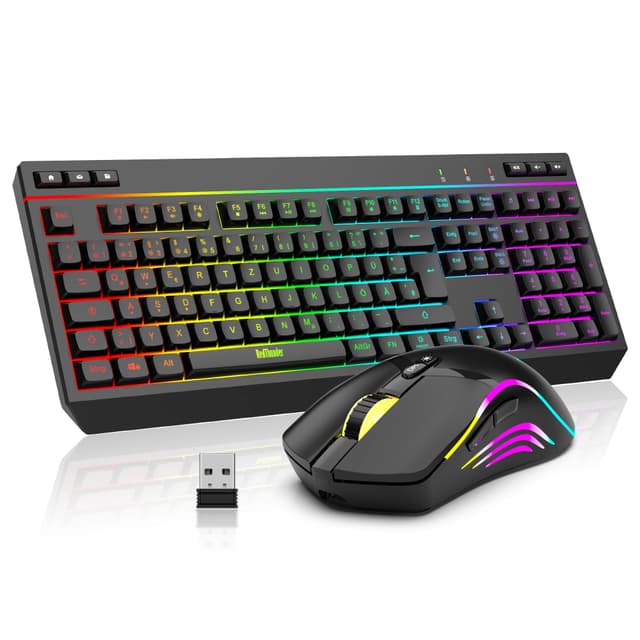 RedThunder K20 Rechargeable Kabelloses Gaming Tastatur und Maus Set
