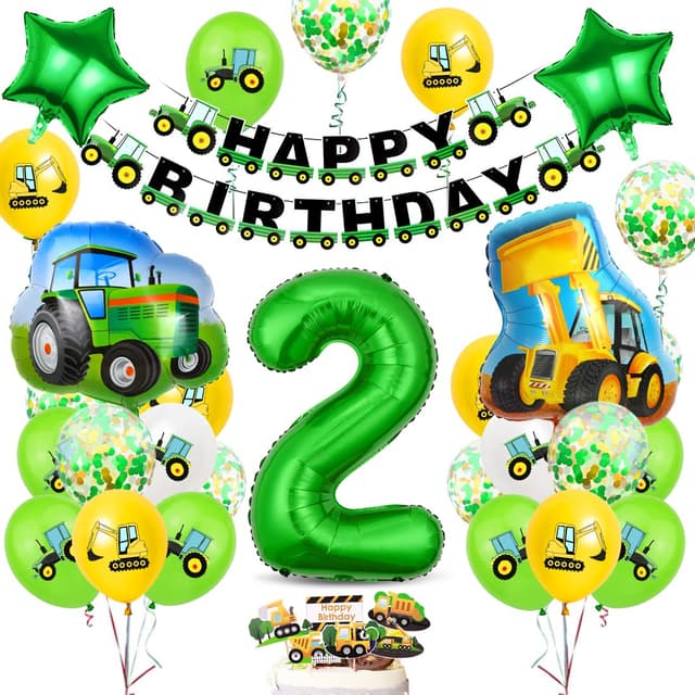 Bluelves Geburtstagsdeko 2 Jahre Jungen Traktor Deko 🎉🚜🎈