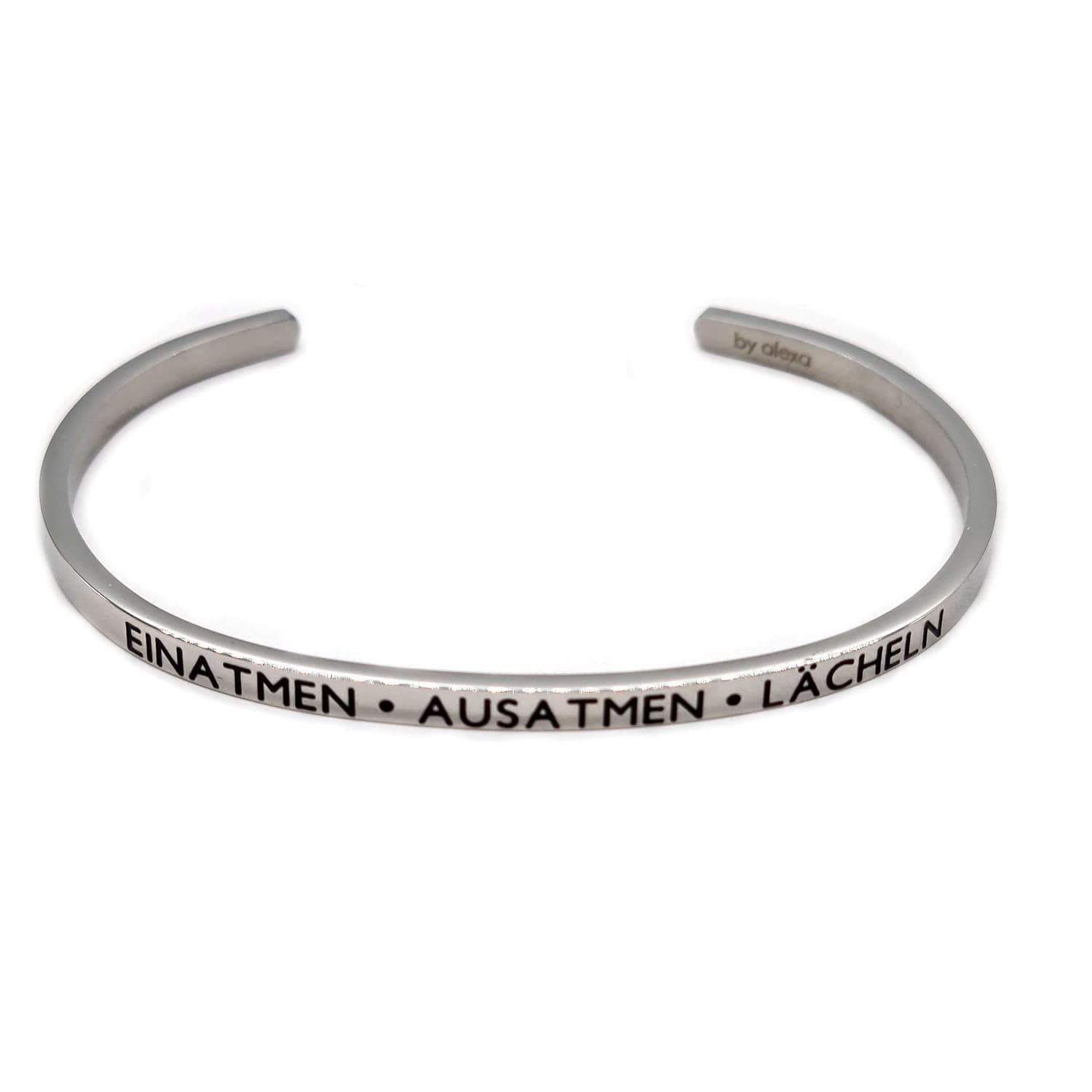 😍 Eleganter Armreif in Silber, Gold oder Rosegold mit Mantra- und Spruch-Gravur