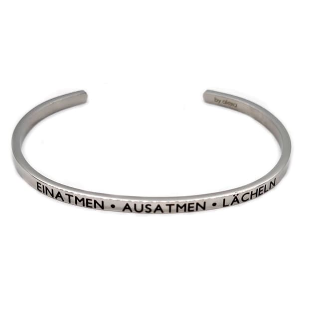 😍 Eleganter Armreif in Silber, Gold oder Rosegold mit Mantra- und Spruch-Gravur