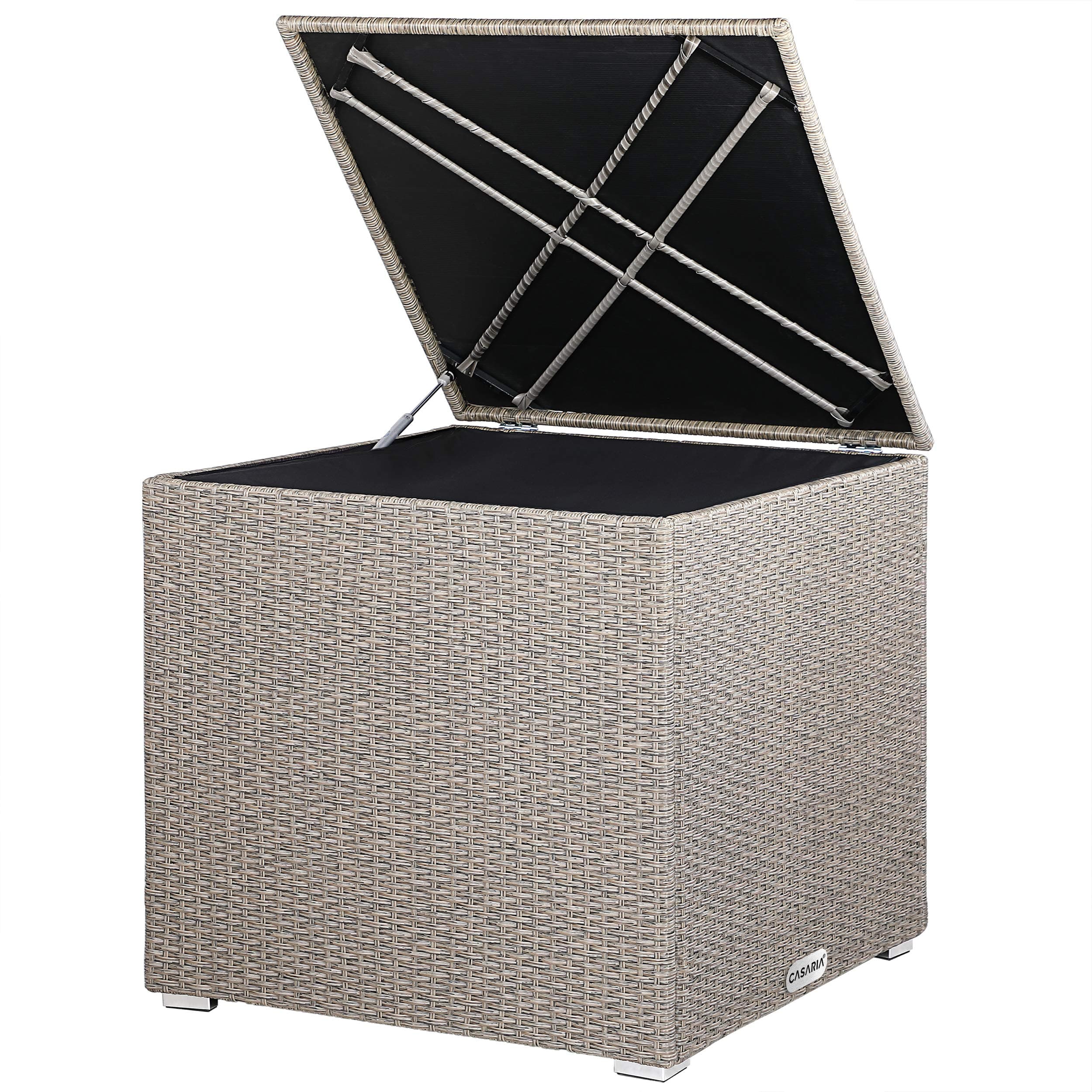 🌿🌞 Casaria® Auflagenbox Kissenbox 318 L Garten Aufbewahrungsbox Polyrattan Creme Beige 🌿🌞