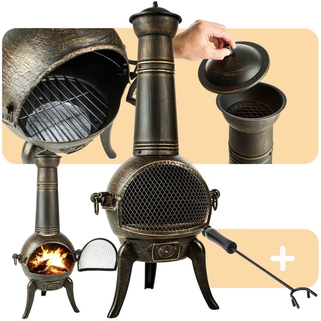 Tectake® Vintage Outdoor Terrassenofen aus Gusseisen 🔥🌿