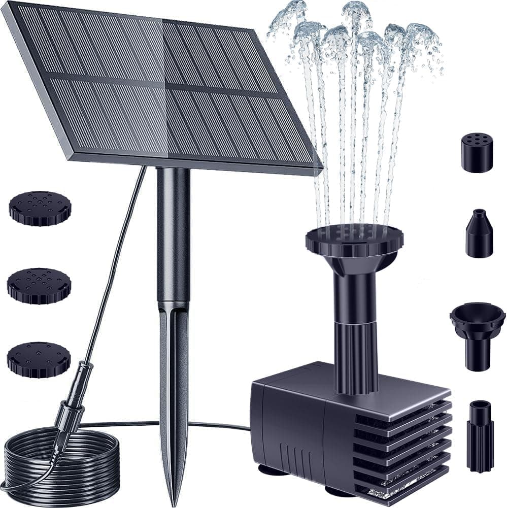 🌞🌿 Biling Solar Brunnenpumpen für Draußen 🌊 Teichpumpe mit Filter und 6 Düsen 🕊️