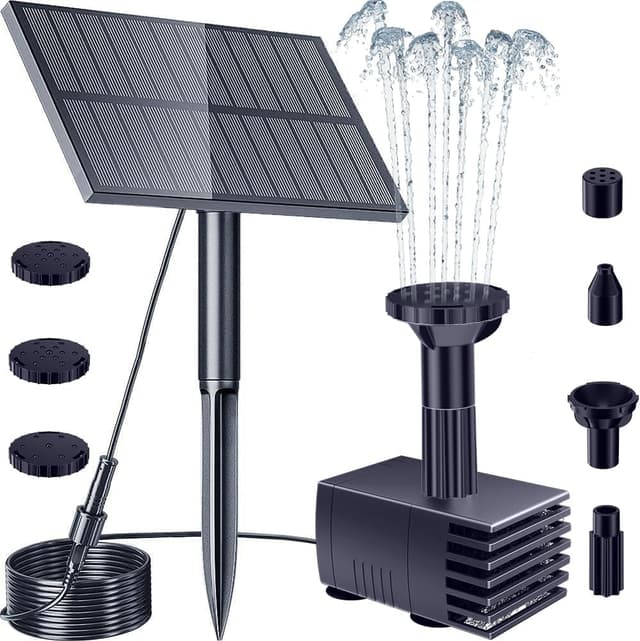 🌞🌿 Biling Solar Brunnenpumpen für Draußen 🌊 Teichpumpe mit Filter und 6 Düsen 🕊️