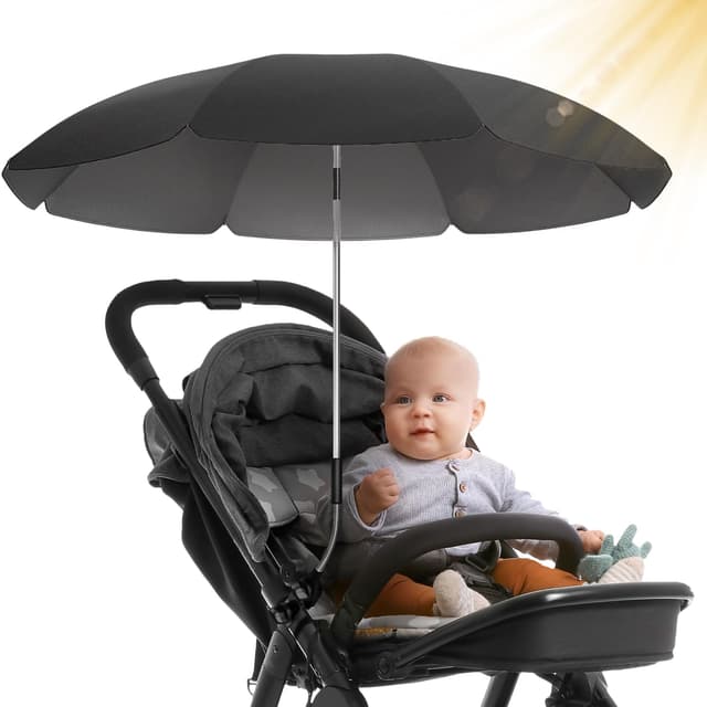 STYNGARD Sonnenschirm Kinderwagen UV Schutz 50+ / 70 cm Durchmesser mit Überhang - Sonnenschutz Kinderwagen - Sonnenschutz Buggy