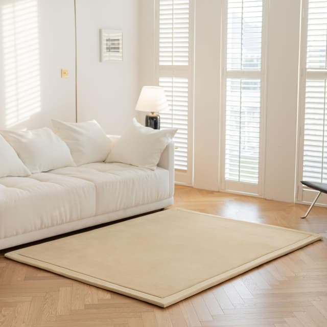 IOTXY Koralle Samt Teppich für Kinder 🧸 - Beige 150x150cm