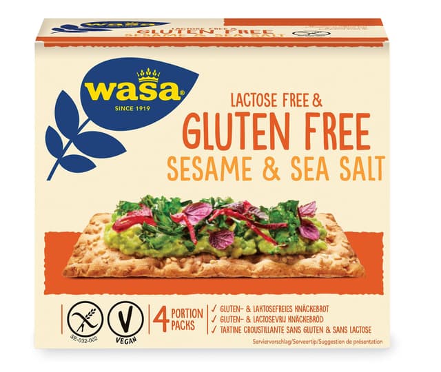 Angebot: Wasa Knäckebrot Glutenfrei & Laktosefrei Sesam & Meersalz 🌾🥛 (240g)