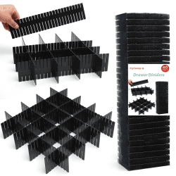 🌟 Flytianmy 40 Stück Schubladenteiler Schwarz 40Pcs - Organisieren Sie Ihre Schubladen!