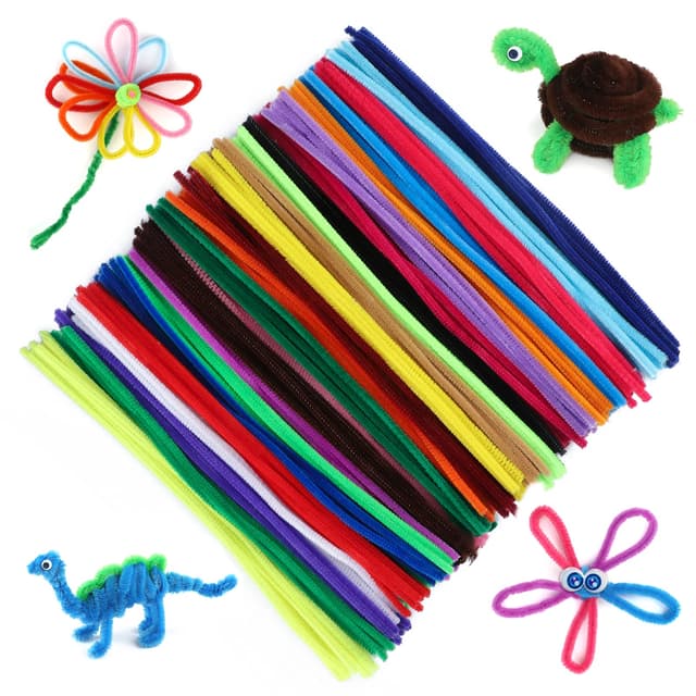 🎨 JijAcraft 6MM Bunt Pfeifenreiniger, 30CM Pfeifenputzer zum Basteln, 200 Stück Chenilledraht für DIY Basteln 🌟