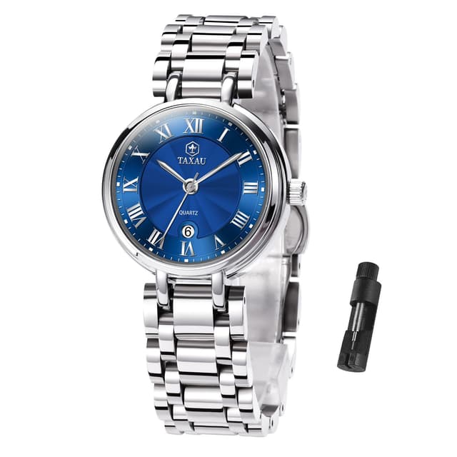 Taxau Damen Quarz Armbanduhr | Wasserdichte Damenuhr aus Edelstahl ⌚