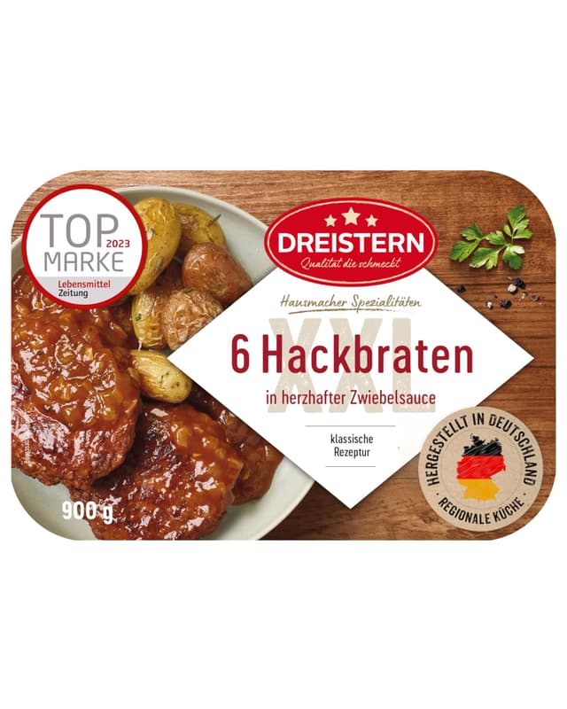 🍽️ DREISTERN Hackbraten 900g mit würziger Zwiebelsauce 🍲
