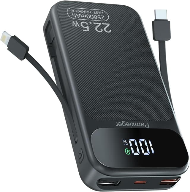 🔋 Power Bank 25800mAh 22,5W Externer Handyakku PD3.0 QC4.0 Schnell Aufladende LCD Display Powerbank