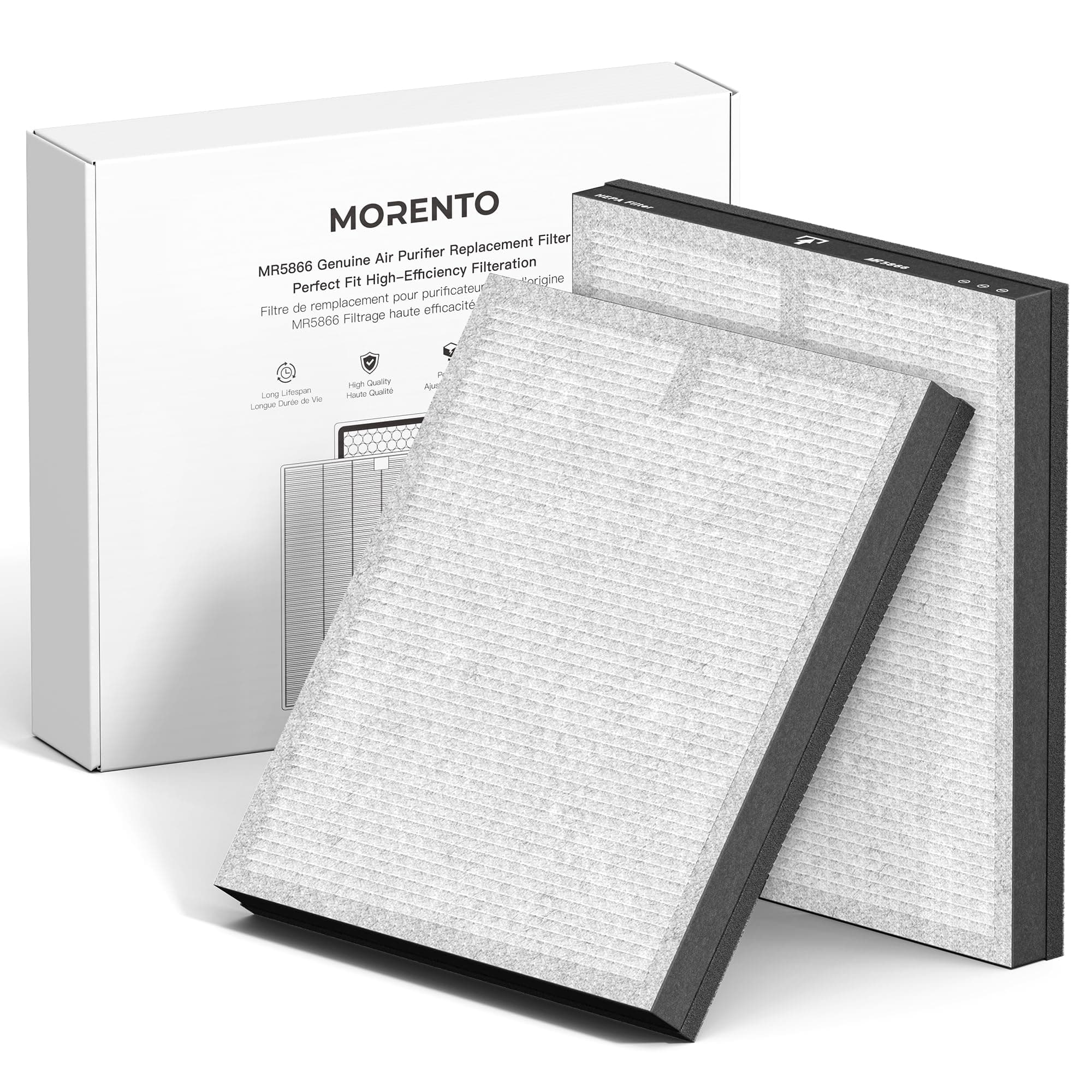 MORENTO Original Luftreiniger Ersatzfilter 2er Pack MR5866 Verbesserter HEPA Filter