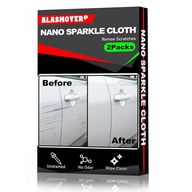 ALASMOYER Nano Sparkle Cloth 2-teiliges Set 🌟 Autokratzer Reparatur 🚗