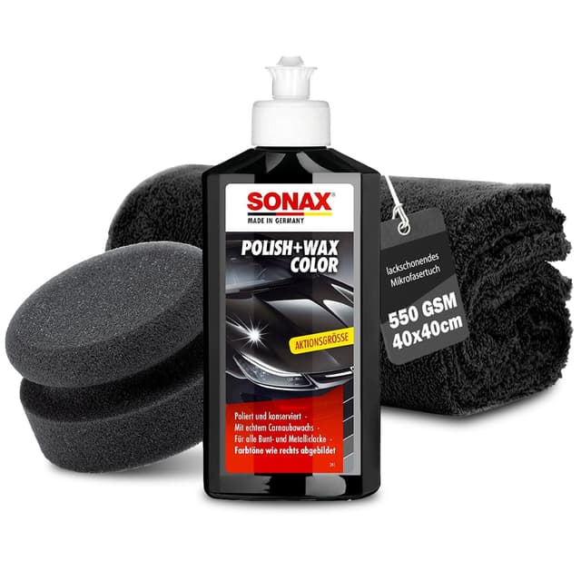 Auto Politur Set | Sonax Polish & Wax Color Schwarz 250ml