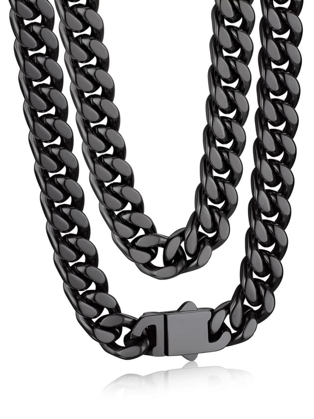 Bandmax Panzerkette Herren Damen Kette 9MM breit Edelstahl Halskette 🌟