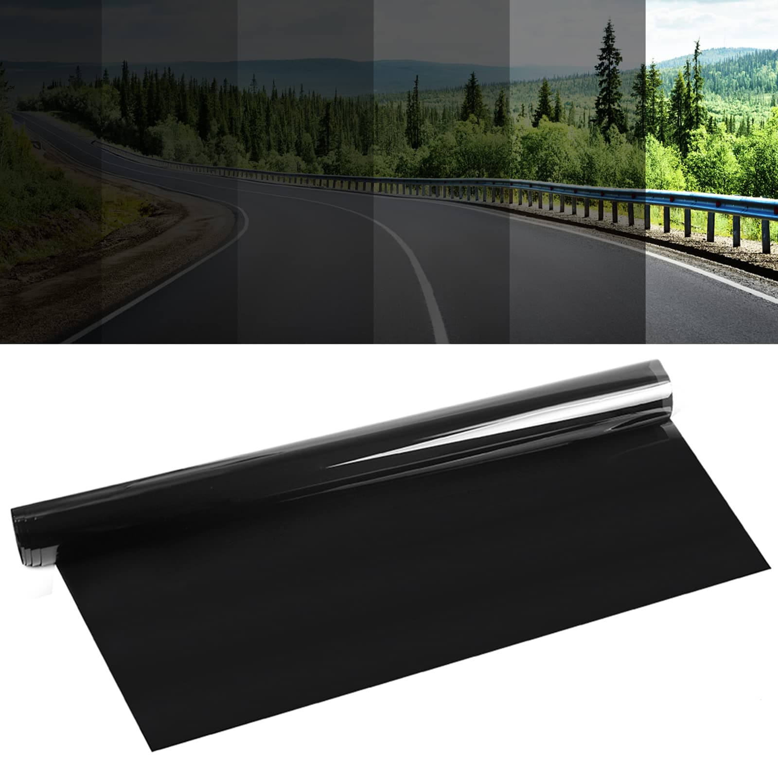 Mioloe Scheibentönungsfolie Auto, 5%/20%/35%/50%/70% VLT Autoscheiben Tönungsfolie Auto Tönung Glas Verdunkelung Aufkleber Sommer UV-Schutz Autozubehör