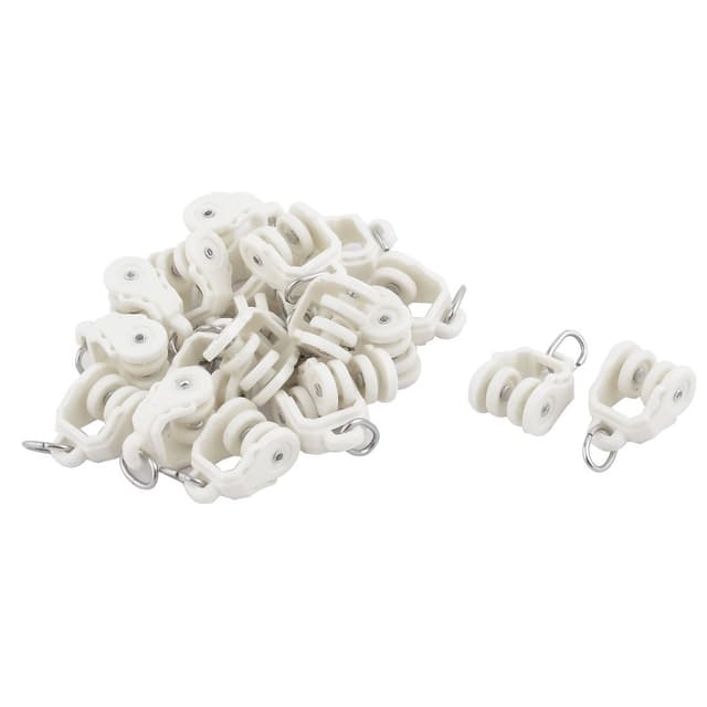 🌟 Super Deal! 20Stk Gardinenröllchen Schlaf Plastik Doppelrollen Vorhangschiene 🌟
