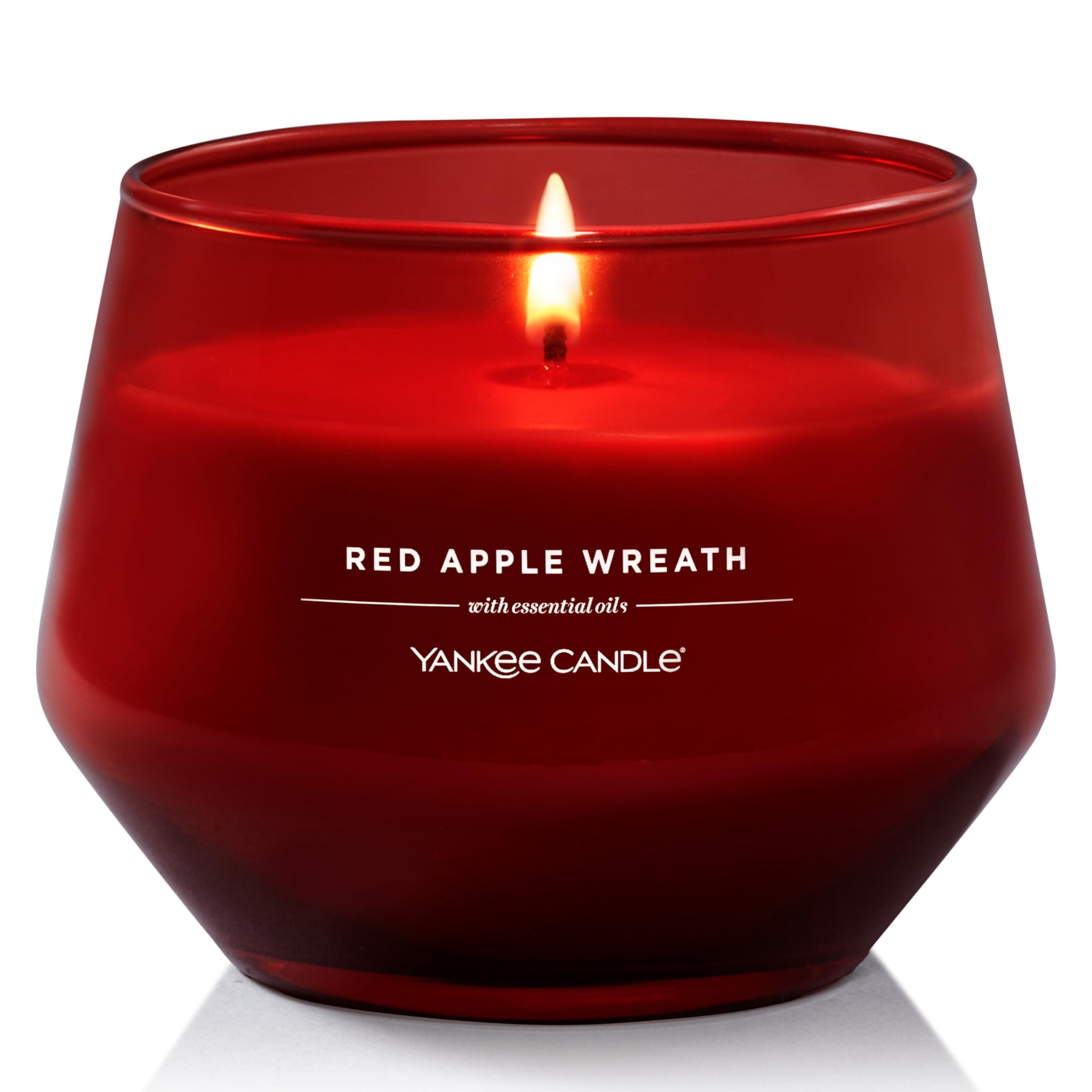 Yankee Candle Studio Duftkerze Red Apple Wreath | Mittelgroß | Lang Brennend | Glasdesign | Geschenke für Frauen