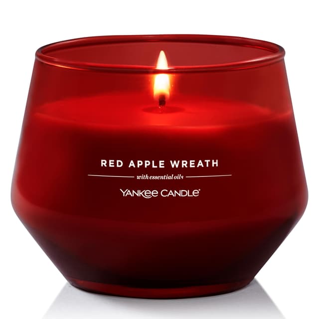 Yankee Candle Studio Duftkerze Red Apple Wreath | Mittelgroß | Lang Brennend | Glasdesign | Geschenke für Frauen