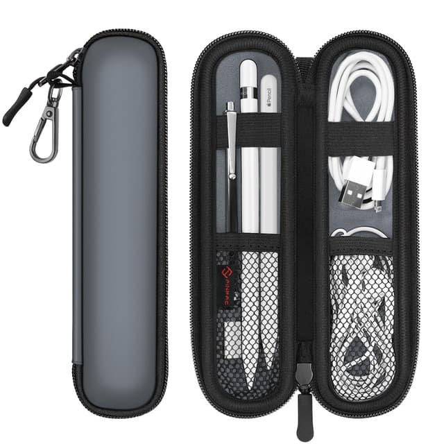 🎨 FINTIE Stifthalter Tasche für Apple Pencil Pro/USB-C & Apple Pencil 1./2. Gen Grau - Schutzhülle mit Reißverschluss