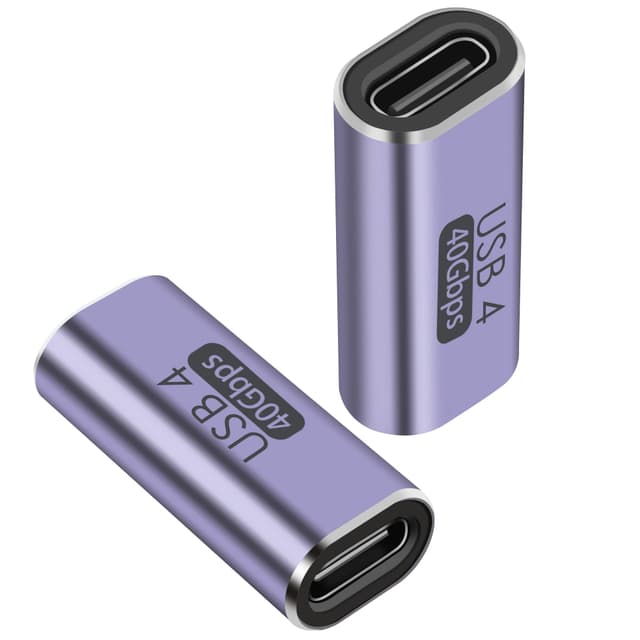 QIANRENON USB C Buchse auf Buchse Kupplung USB 4.0 Typ C Stecker 40 Gbps 100 W Datenübertragung Schnellladung Typ C OTG - 2 Stück