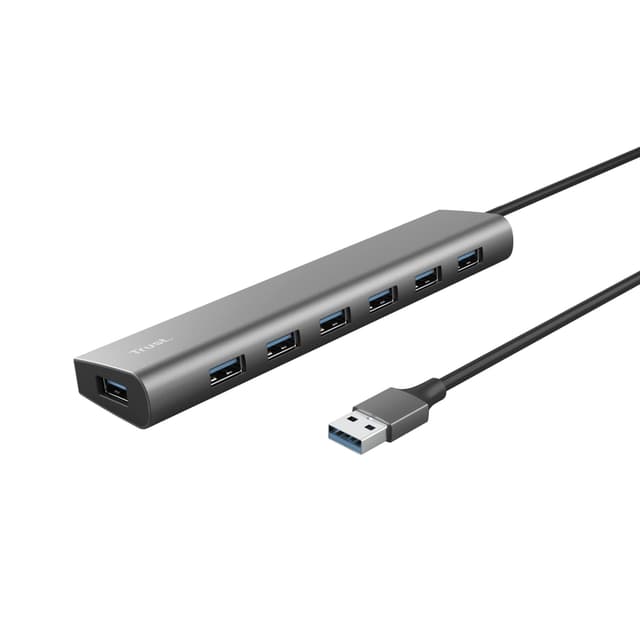 🔌 Trust Halyx 7 Port USB Hub 3.2 Gen 1 - USB Verteiler für MacBook Pro/Air, Laptop, PC
