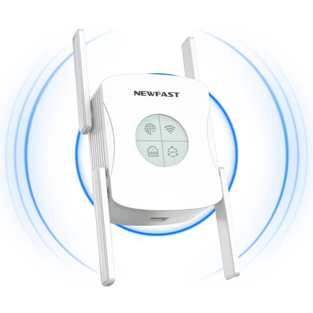 🚀 NEU! NEWFAST WiFi Extender 1800Mbit/s WLAN Verstärker Dualband WLAN Repeater mit 4 Schwenkbare Antenne