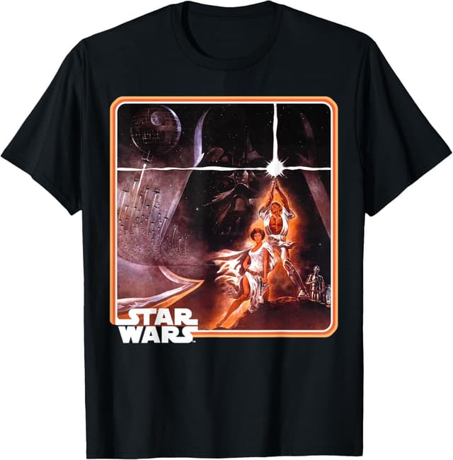 🌌👕 Star Wars Classic Epic A New Hope Poster Framed Matte Finish T-Shirt 🌟