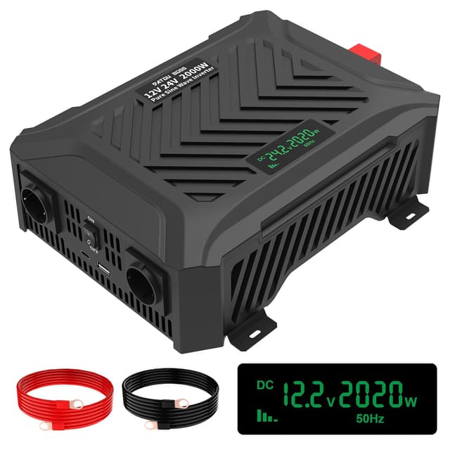 DATOUBOSS 2. Generation Universal Dualer Spannungswandler 12V/24V auf 220V 230V Wechselrichter 2000W/4000W Reiner Sinus ⚡